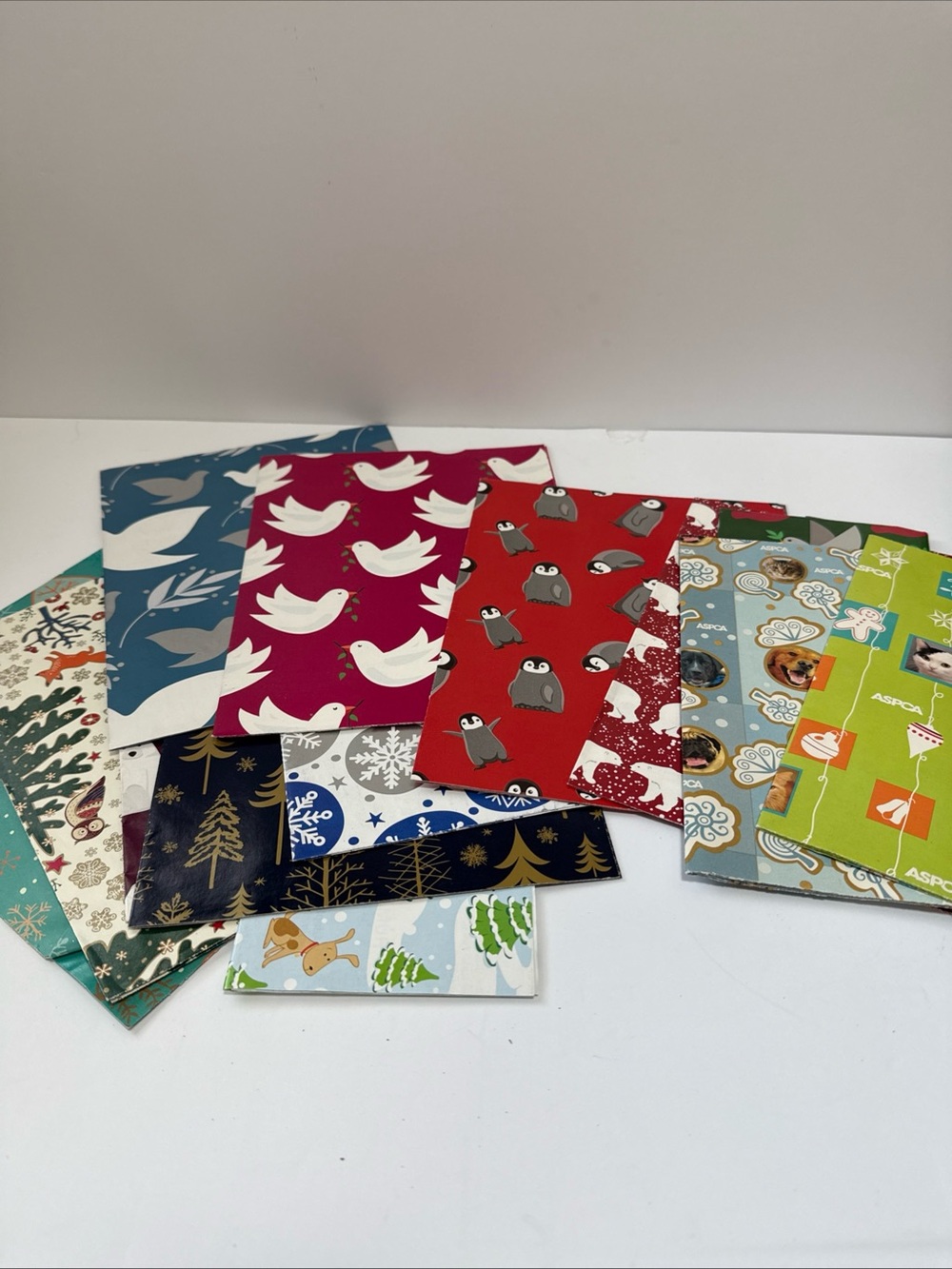 Lot of 13 sheets VTG holiday gift wrap.